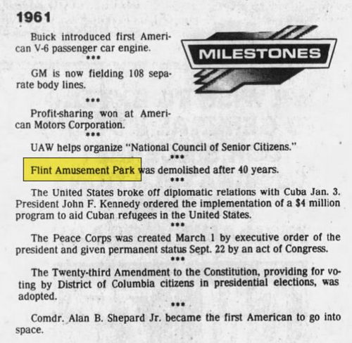 Flint Park (Flint Amusement Park) - Sep 11 1983 Article (newer photo)